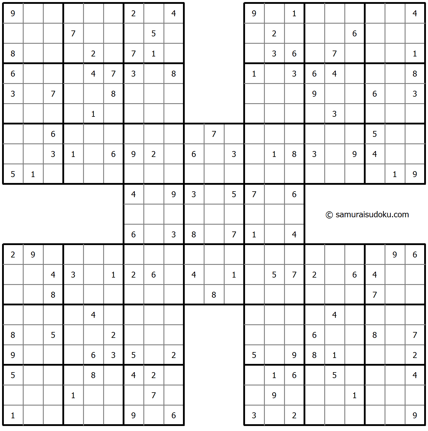 free samurai sudoku