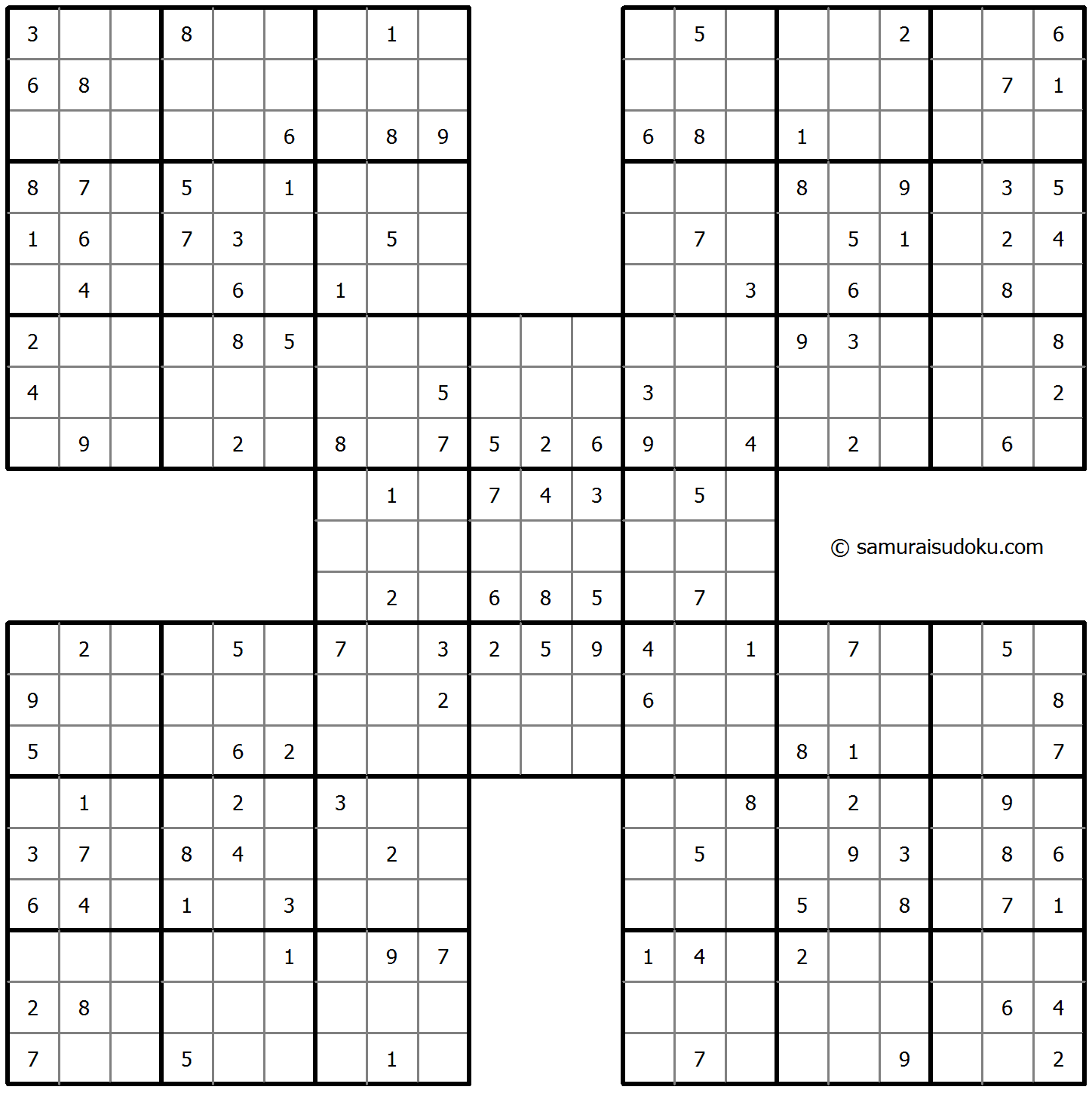 Samurai Sudoku 19-July-2022