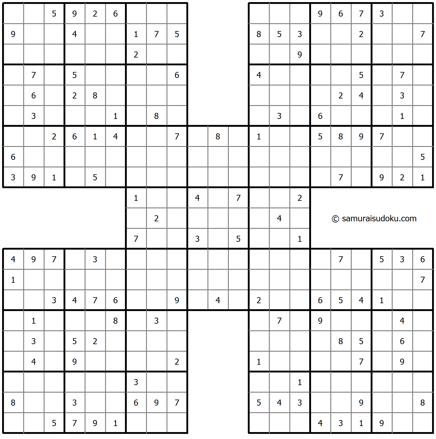 Samurai Sudoku 1-May-2021