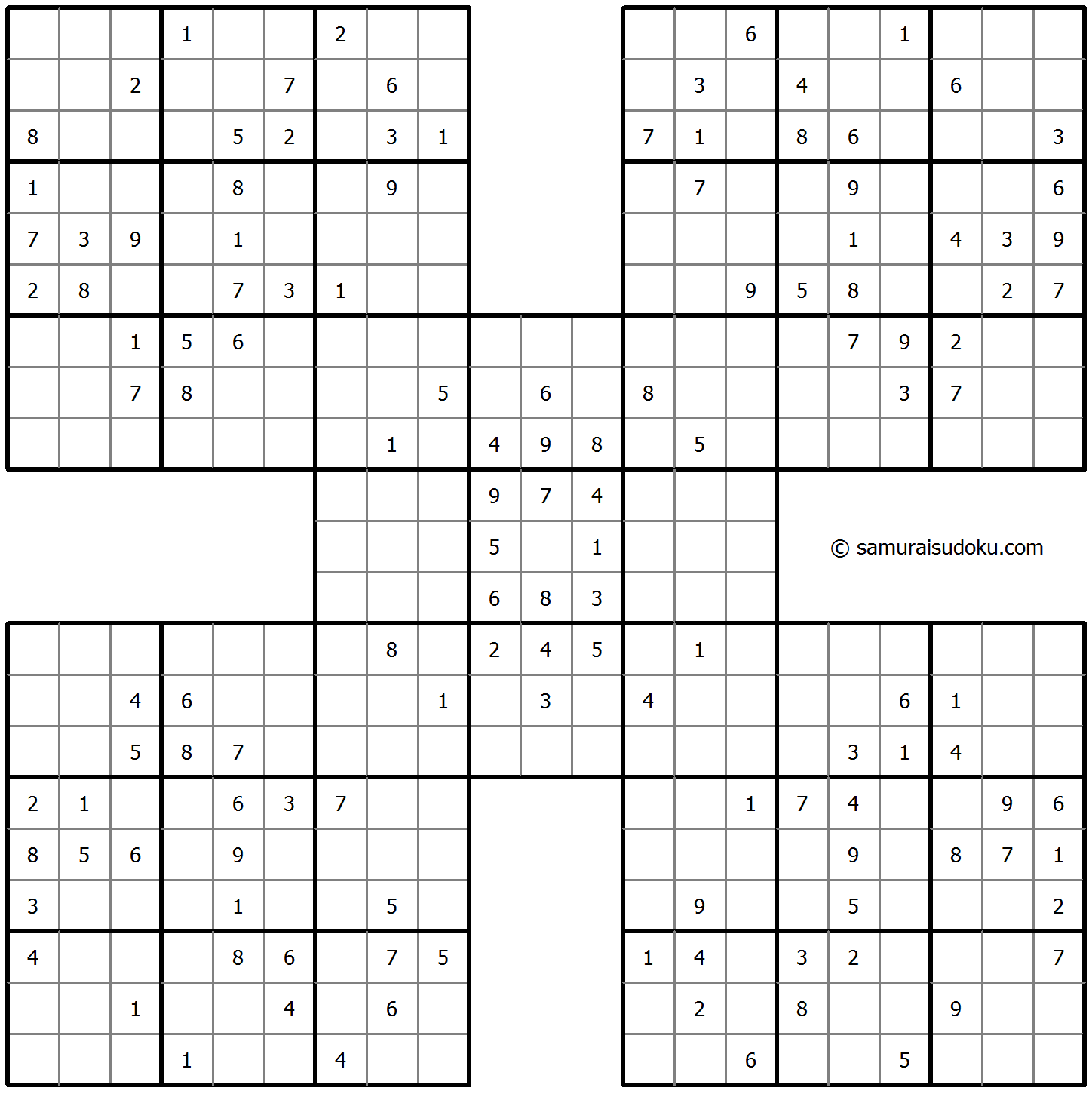 Samurai Sudoku 16-August-2023
