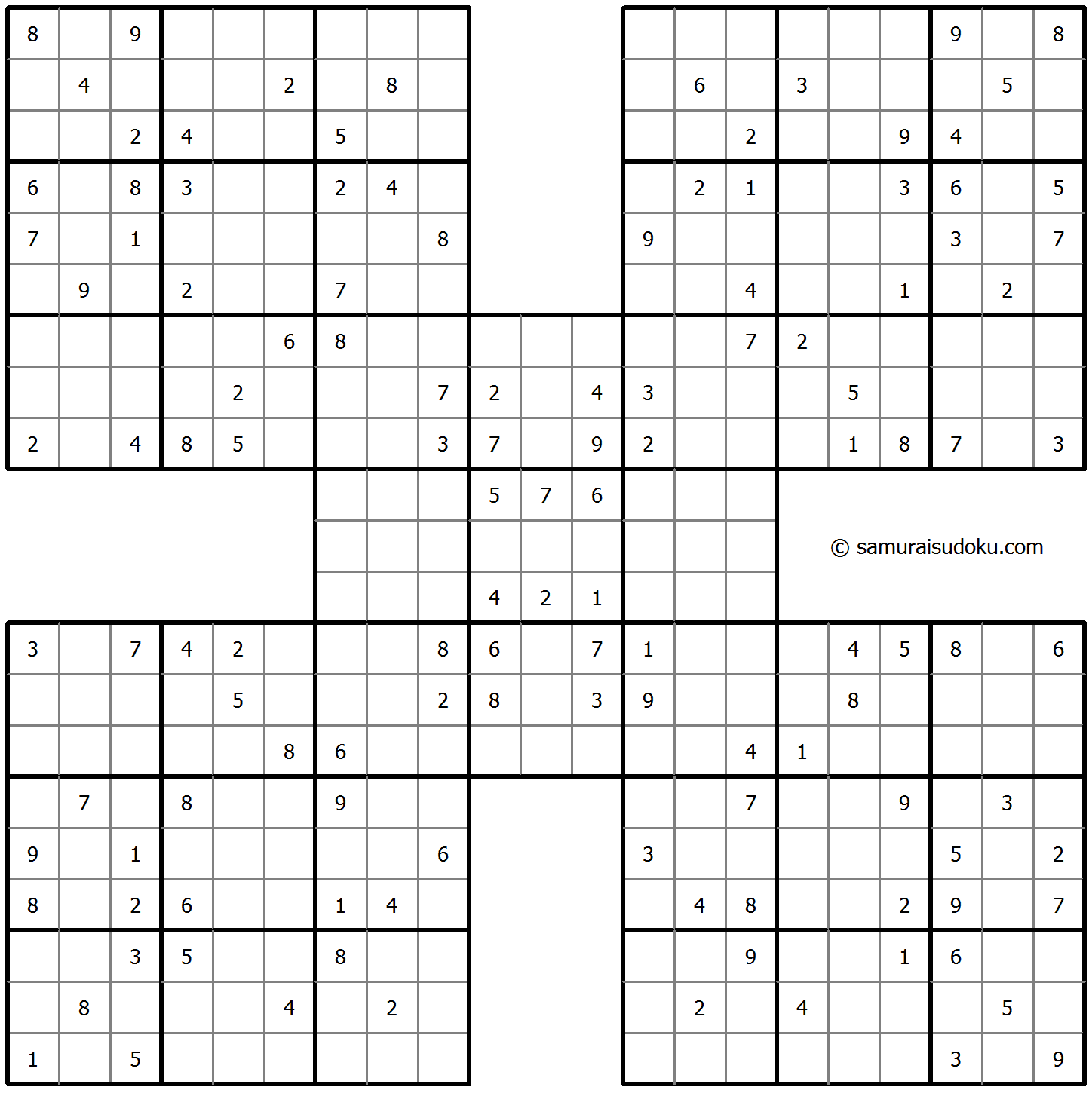 Samurai Sudoku 16-March-2022