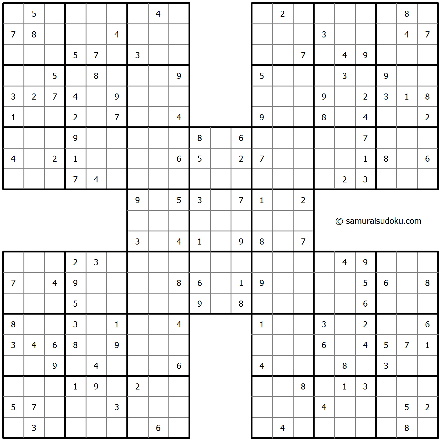 Samurai Sudoku 11-August-2023