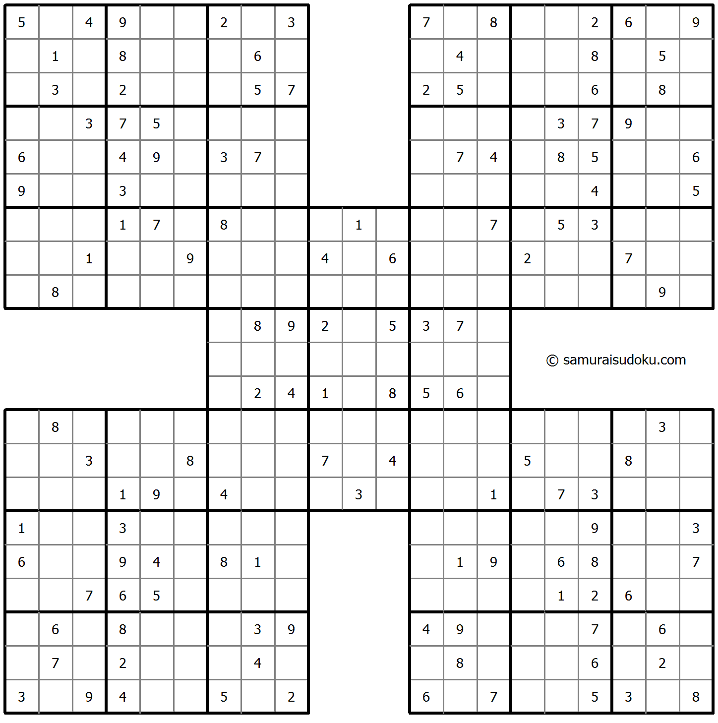 Samurai Sudoku 29-August-2023