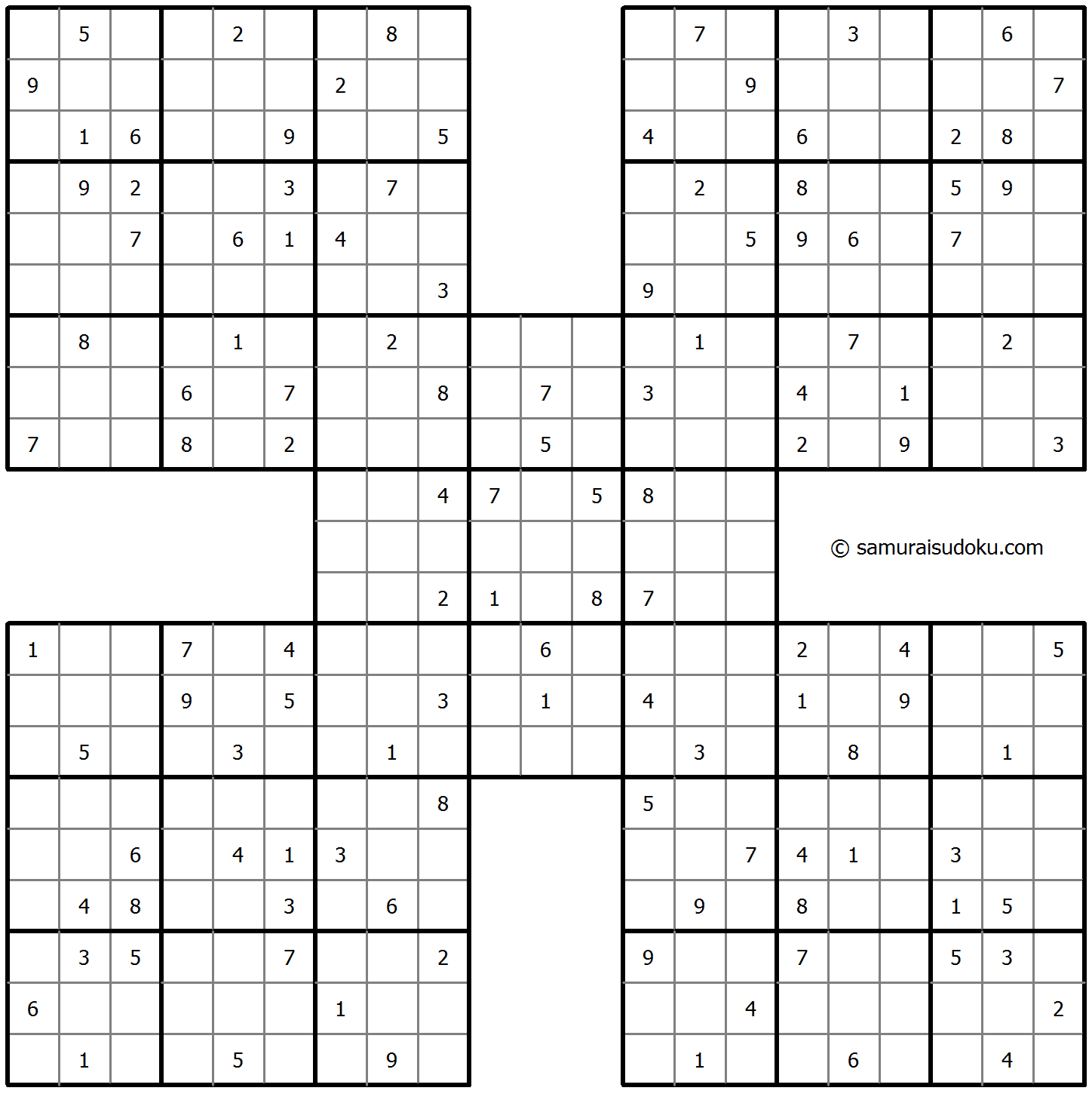 Samurai Sudoku 16-July-2022
