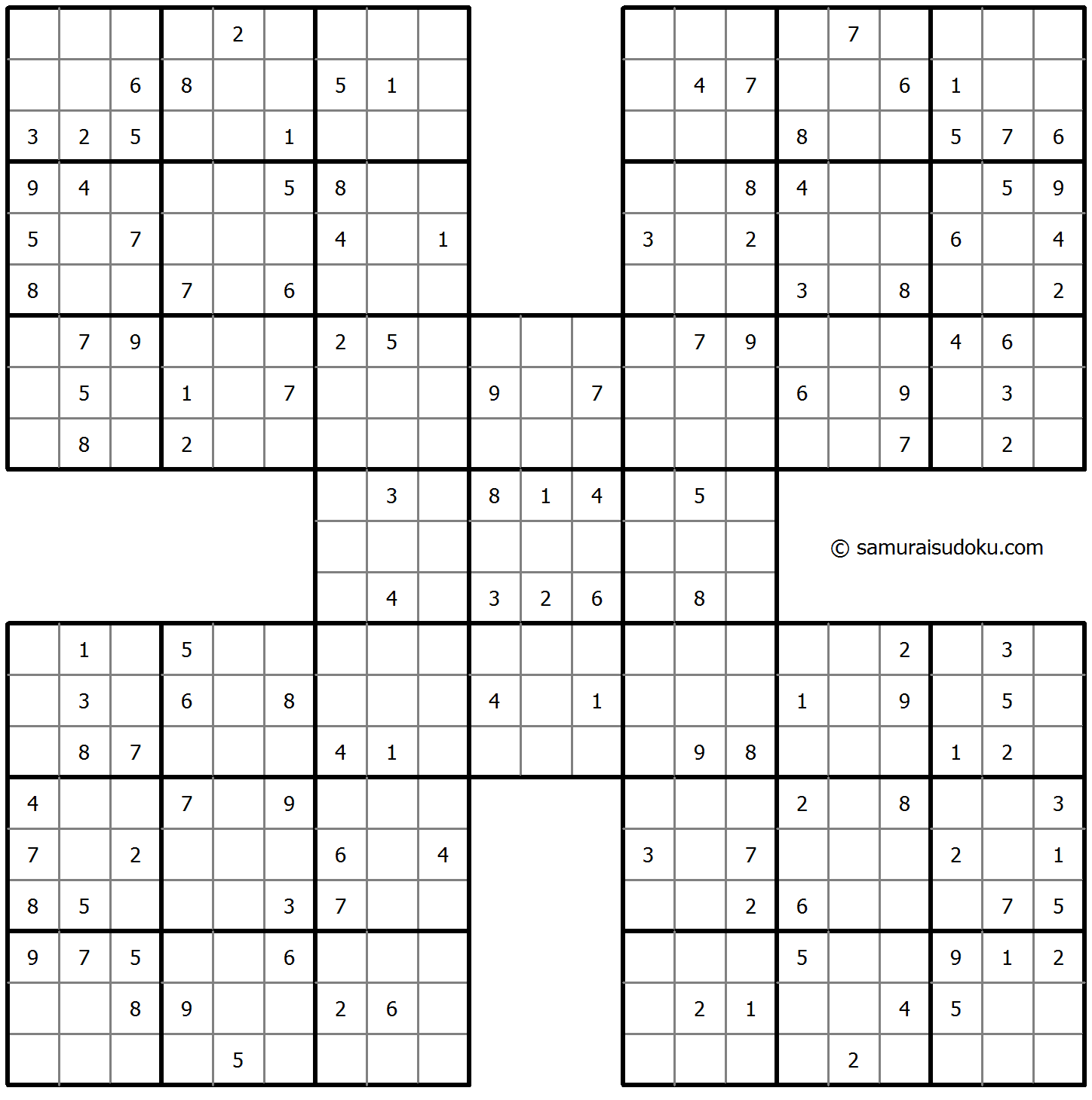 Samurai Sudoku 30-May-2021