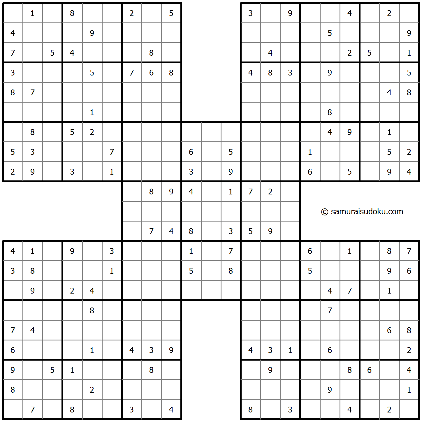 Samurai Sudoku 18-March-2022