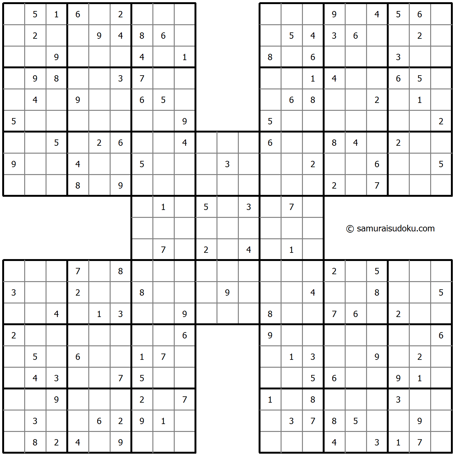 Samurai Sudoku 6-August-2023
