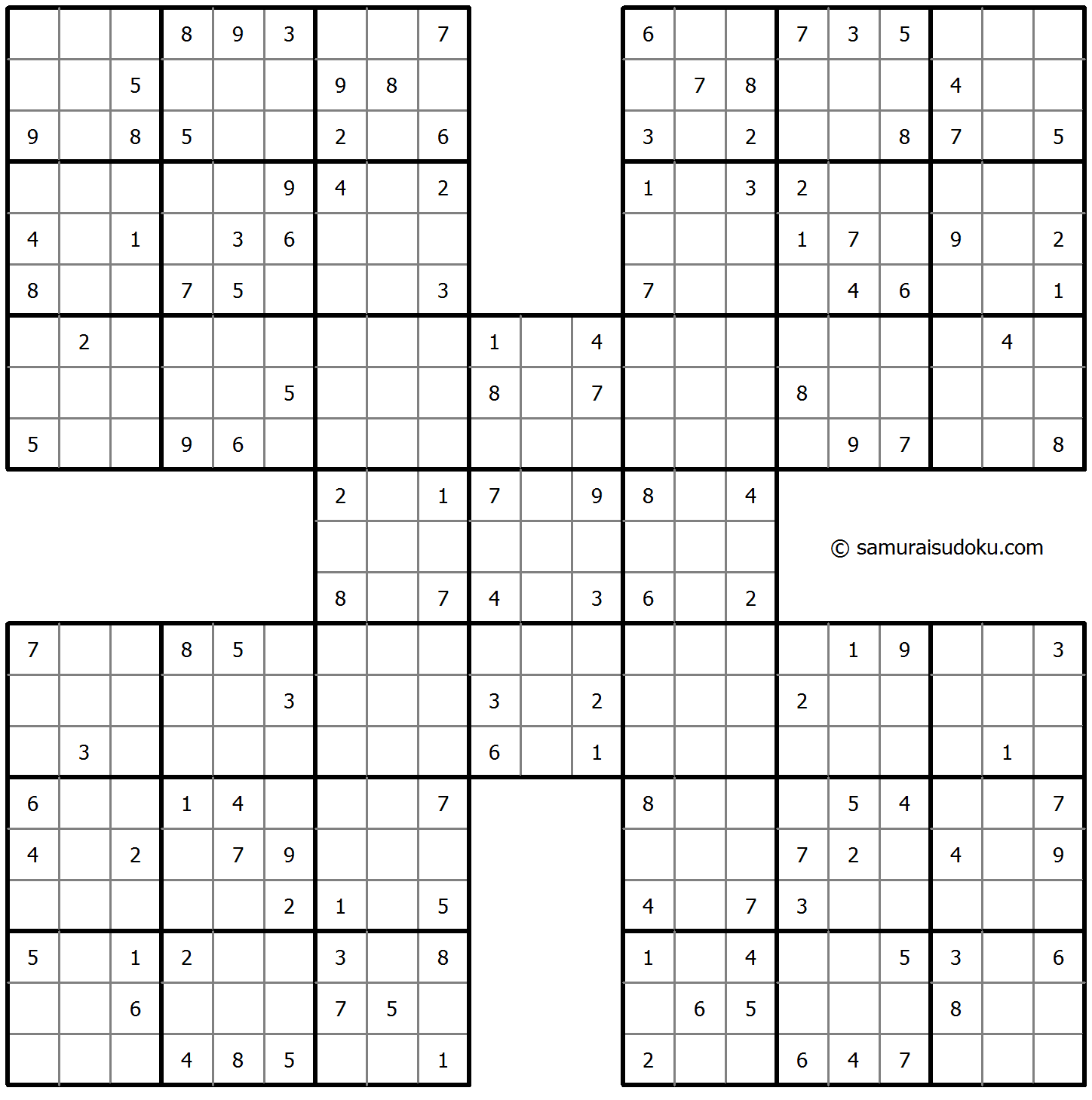 Samurai Sudoku 18-June-2022