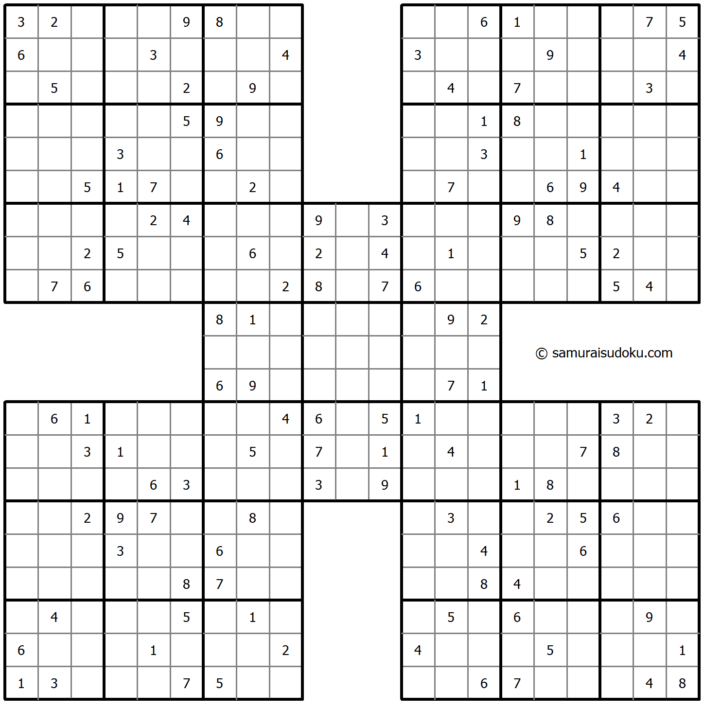 Samurai Sudoku 19-May-2021