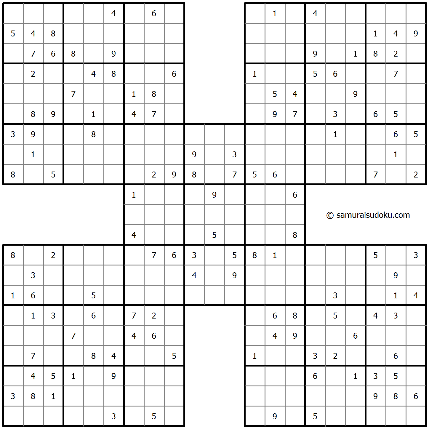 Samurai Sudoku 20-May-2021