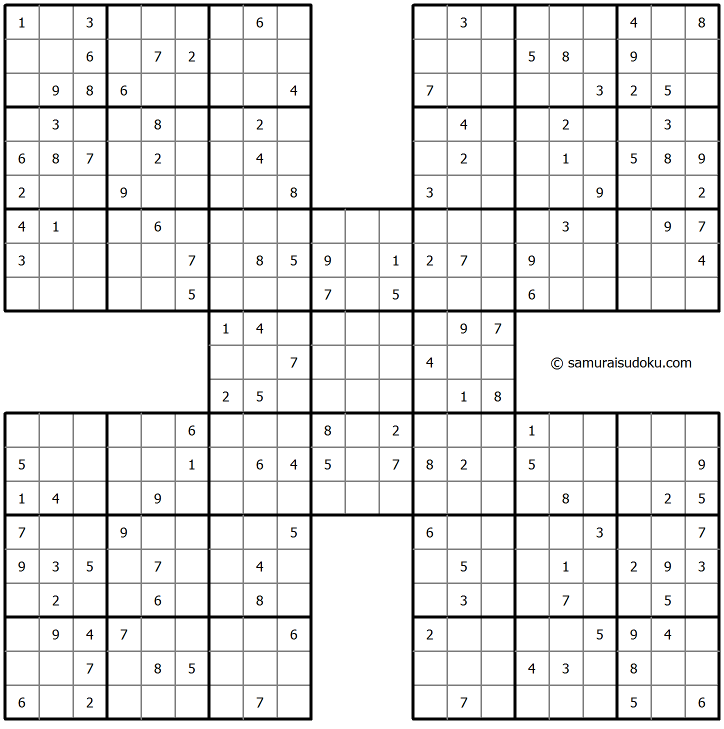 Samurai Sudoku 9-March-2022