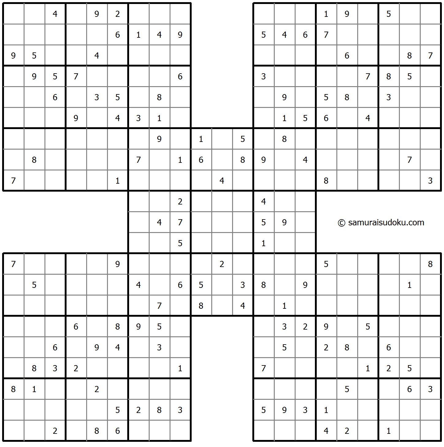 Samurai Sudoku 26-August-2023