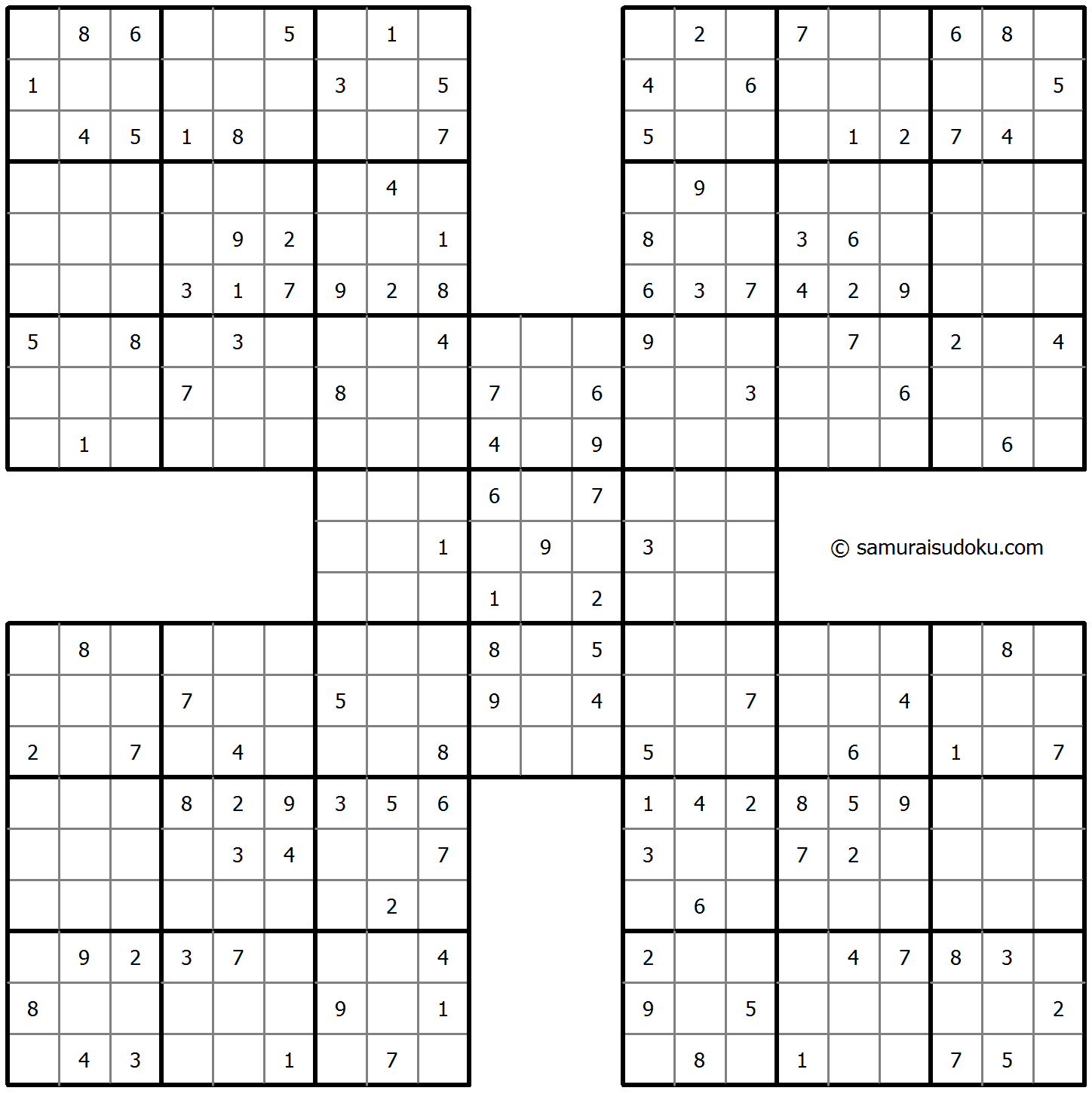 Samurai Sudoku 24-May-2021