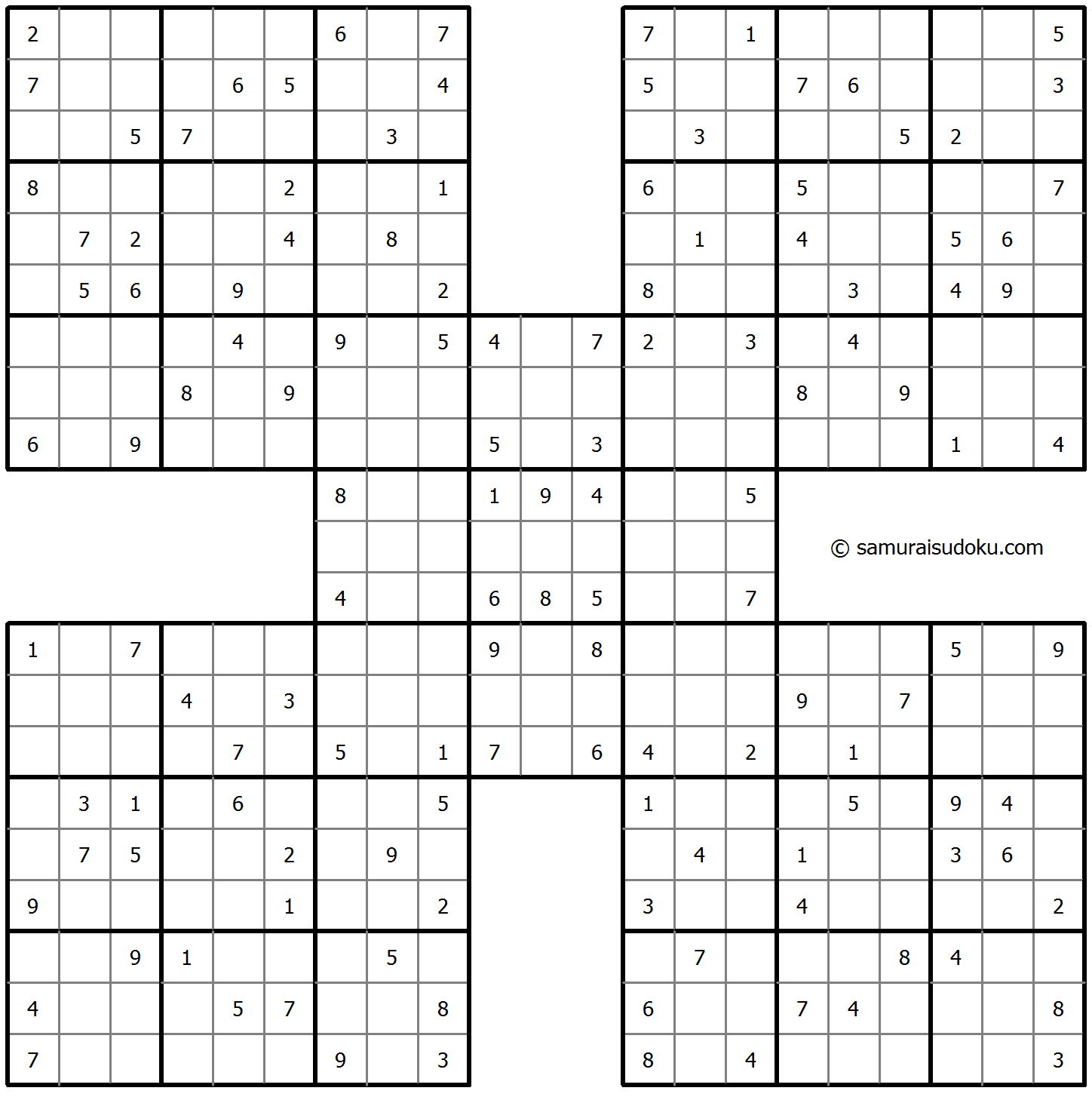 Samurai Sudoku 23-May-2021