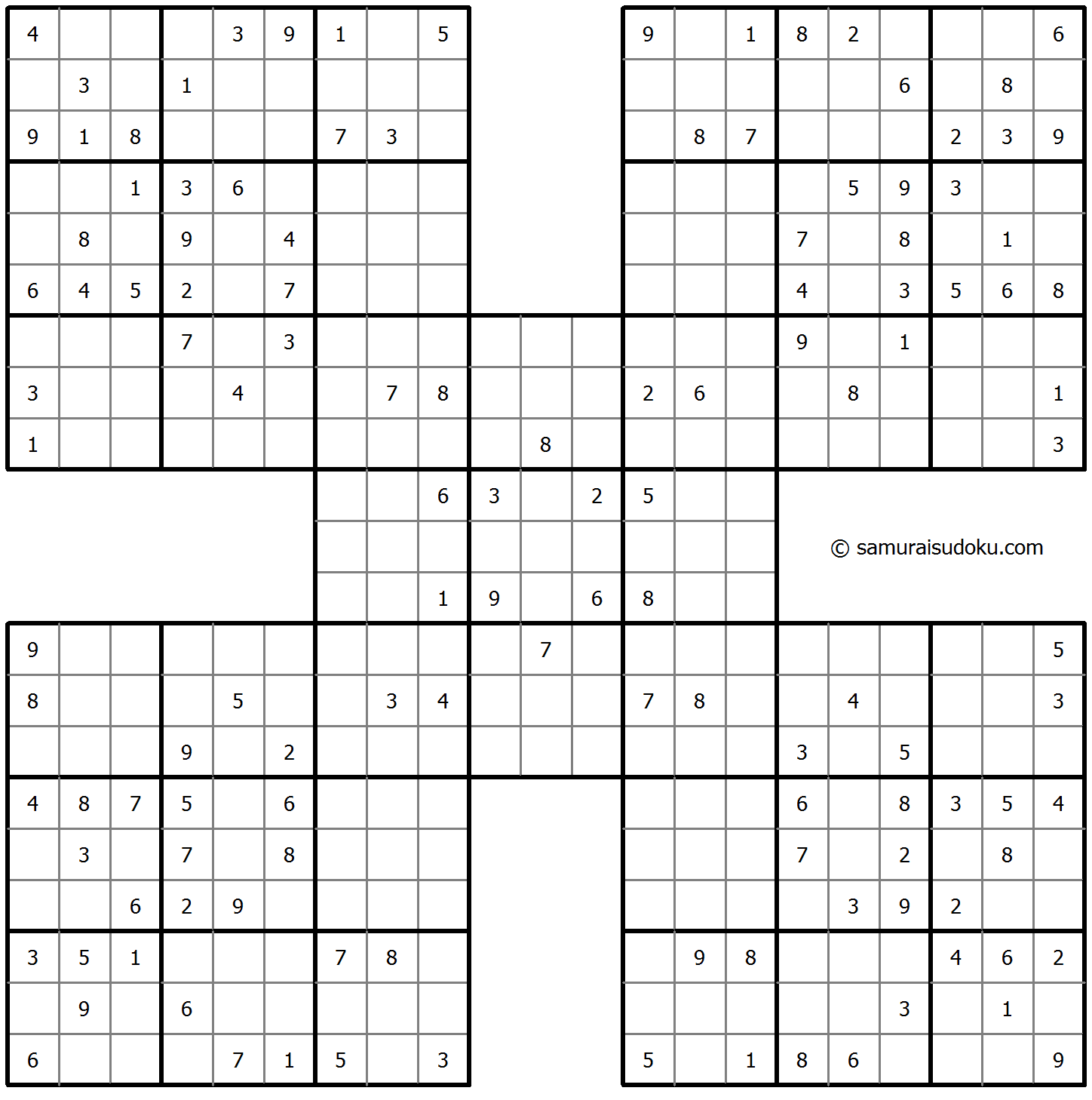 Sudoku Samurai #32749