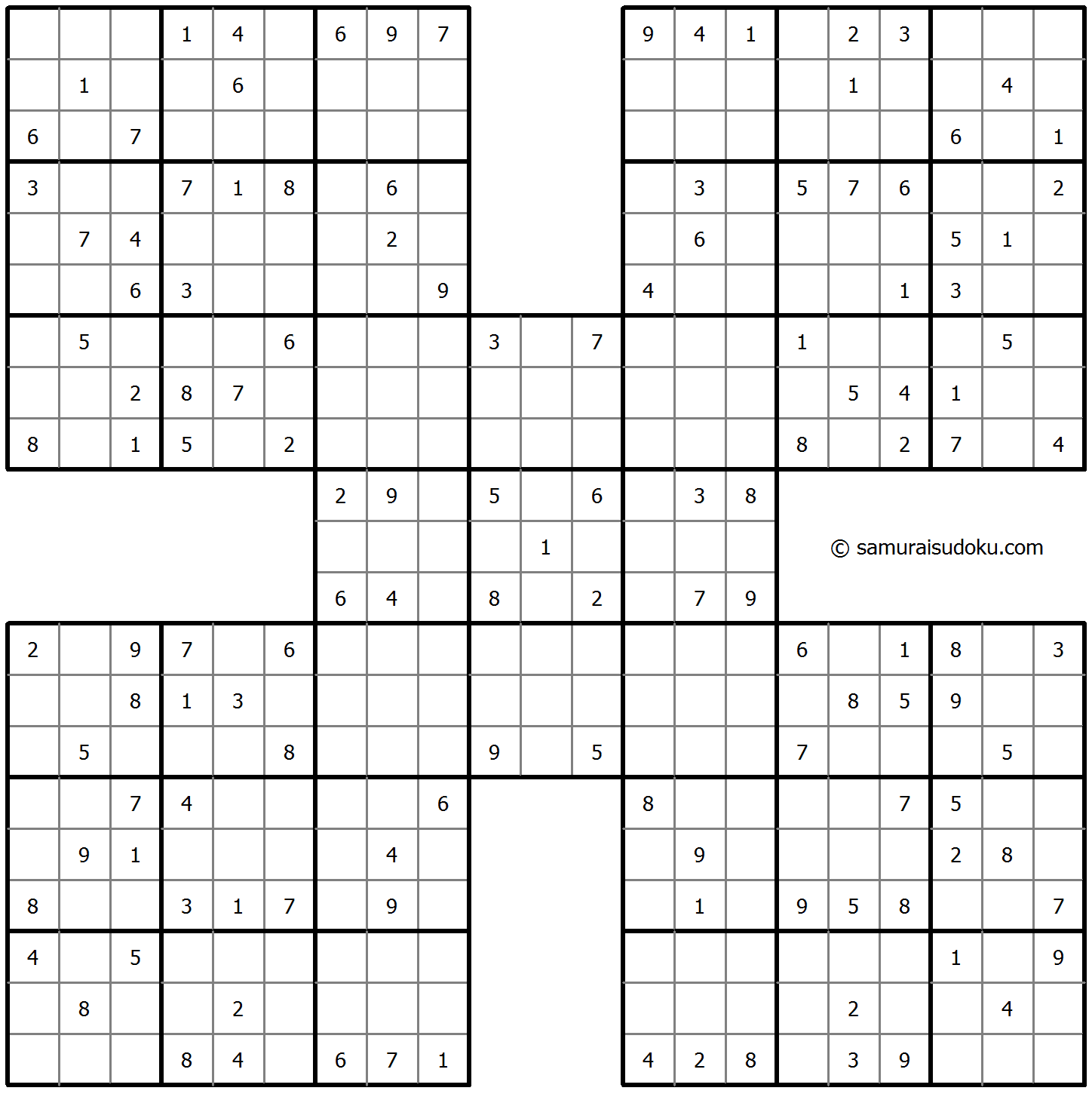 Samurai Sudoku 13-March-2022