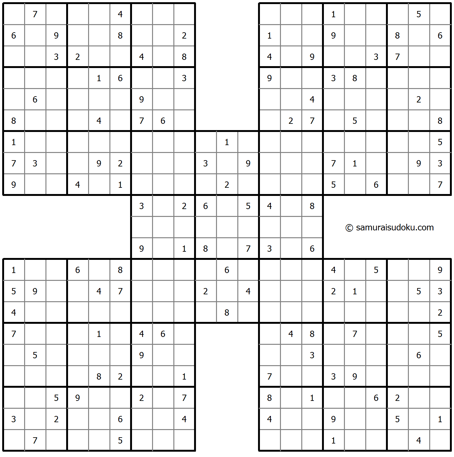 Samurai Sudoku 3-May-2021
