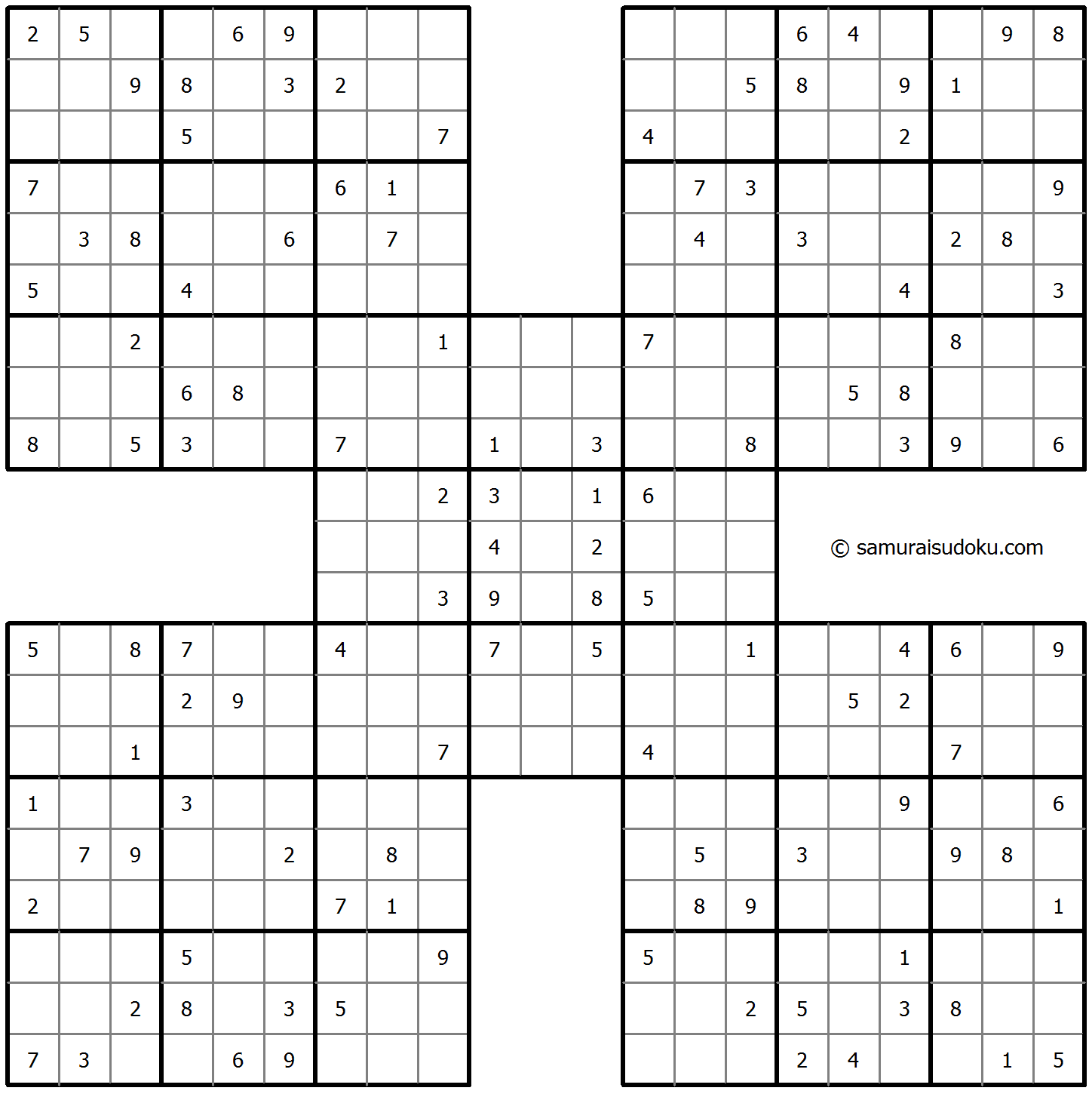 Samurai Sudoku 23-August-2023
