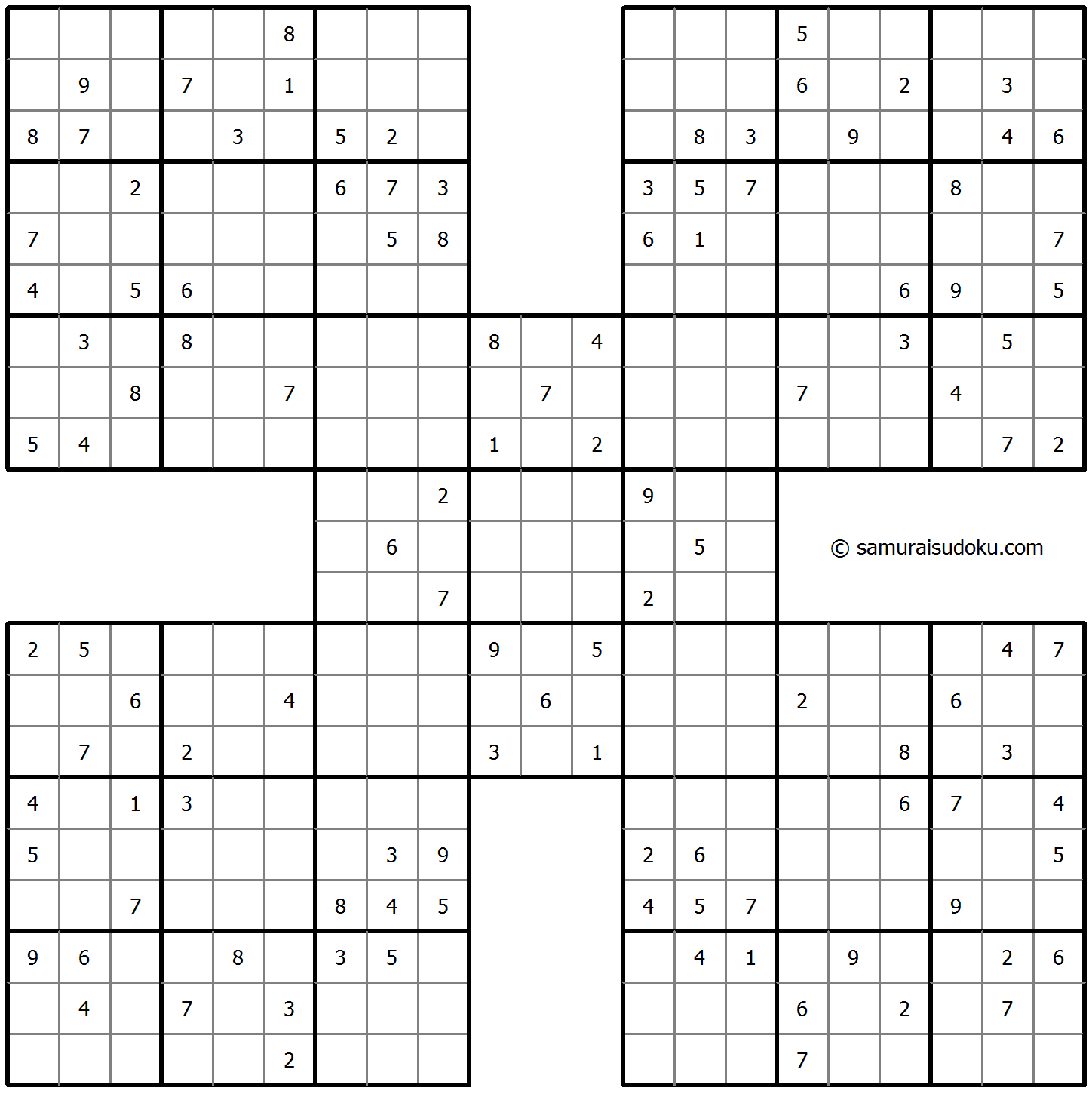 Samurai Sudoku 17-August-2023